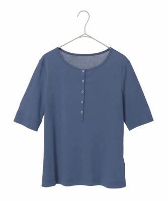 ＜MICHEL KLEIN (Women)＞［アンサンブル対応］リングドットヘンリーネックＴシャツ