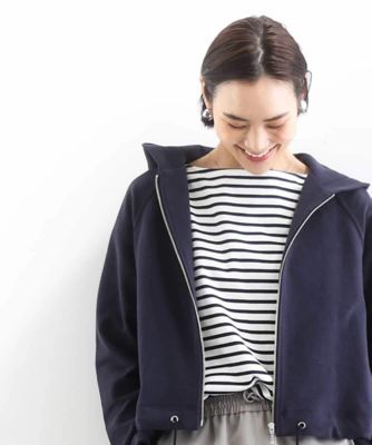 ＜MICHEL KLEIN (Women)＞タックデザイン　バスクボーダーＴシャツ