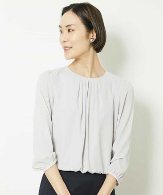 ＜MICHEL KLEIN (Women)＞［ＷＥＢ限定／インナーにおすすめ］プリーツデザインブラウソー