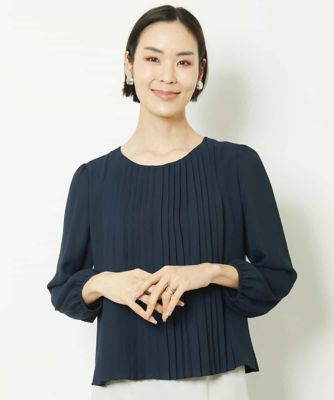 ＜MICHEL KLEIN (Women)＞シフォンプリーツブラウソー