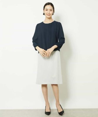 シフォンプリーツブラウソー