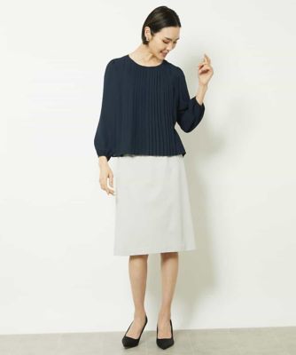 シフォンプリーツブラウソー
