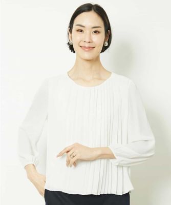 シフォンプリーツブラウソー