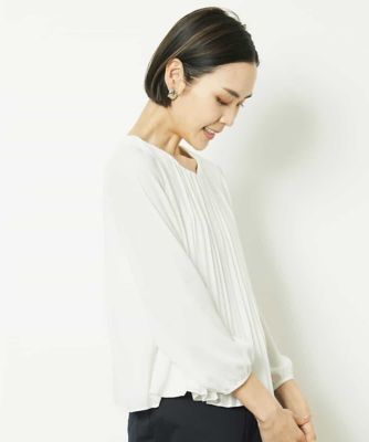 シフォンプリーツブラウソー