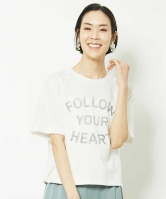 ＜MICHEL KLEIN (Women)＞リバースサイドプリントロゴＴシャツ