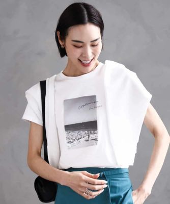 ＜MICHEL KLEIN (Women)＞フォトプリントＴシャツ