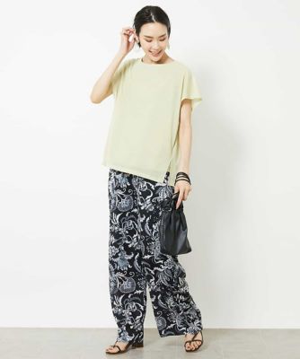 ［夏の１枚着におすすめ］フレンチスリーブシアーカットソー