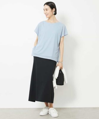［夏の１枚着におすすめ］フレンチスリーブシアーカットソー