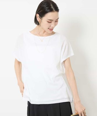 ［夏の１枚着におすすめ］フレンチスリーブシアーカットソー