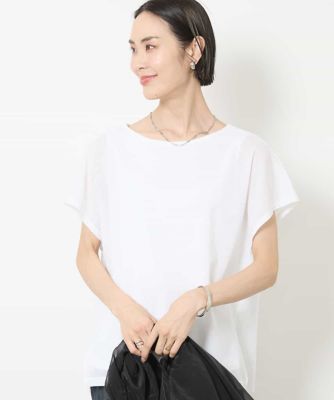 ［夏の１枚着におすすめ］フレンチスリーブシアーカットソー