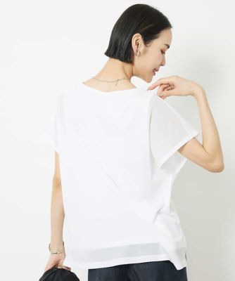 ［夏の１枚着におすすめ］フレンチスリーブシアーカットソー
