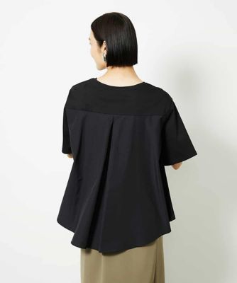 ［接触冷感］異素材バックフレアカットソー