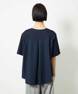 ［接触冷感］異素材バックフレアカットソー