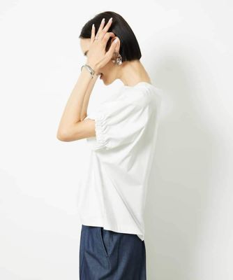 ［接触冷感］ギャザースリーブカットソー