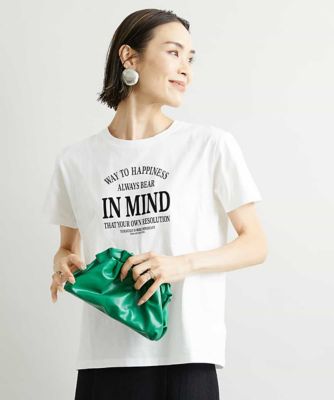 ＜MICHEL KLEIN (Women)＞フロッキーロゴプリントＴシャツ