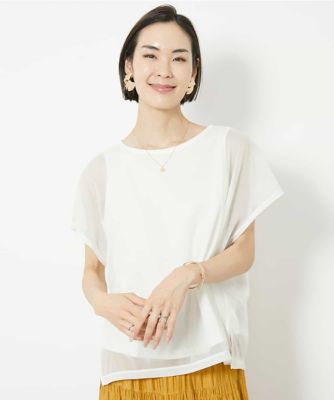 フレンチスリーブシアーカットソー