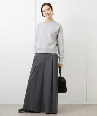 ［３サイズ展開］ストレッチタックワイドパンツ
