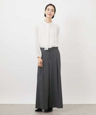 ［３サイズ展開］ストレッチタックワイドパンツ