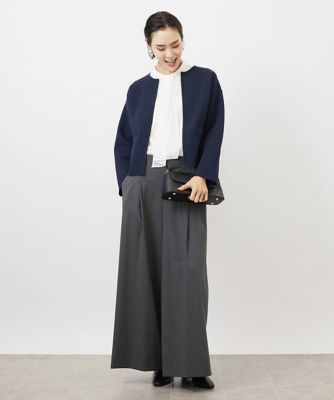 ［３サイズ展開］ストレッチタックワイドパンツ