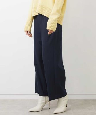 ［定番人気／新色追加］裏起毛ワイドクロップドパンツ（機能素材）