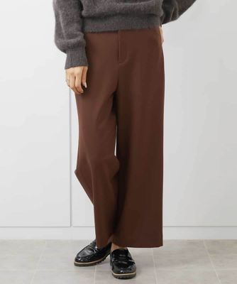 ［定番人気／新色追加］裏起毛ワイドクロップドパンツ（機能素材）