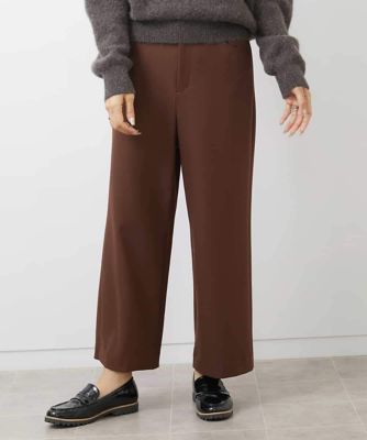 ［定番人気／新色追加］裏起毛ワイドクロップドパンツ（機能素材）