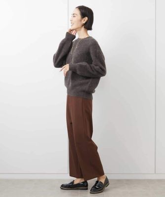 ［定番人気／新色追加］裏起毛ワイドクロップドパンツ（機能素材）