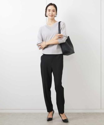 ［定番素材］裏起毛ストレッチテーパードパンツ（機能素材）