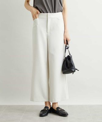 ［新色追加］ストレッチワイドパンツ（裏地なし／長め）
