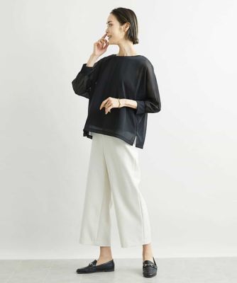 ［新色追加］ストレッチワイドパンツ（裏地なし／長め）