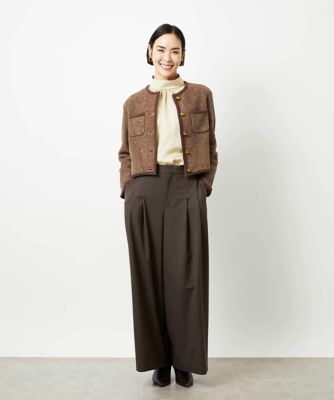 チェック柄2タックワイドパンツ | MICHEL KLEIN (Women)/ミッシェル