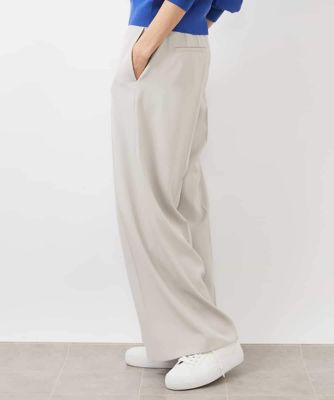 ［セットアップ対応／洗える］ツイルワイドパンツ（多機能素材）