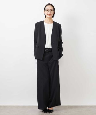 ［セットアップ対応／洗える］ツイルワイドパンツ（多機能素材）