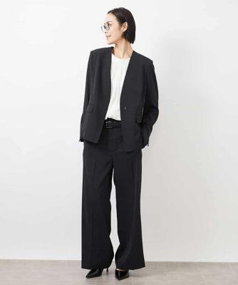 ［セットアップ対応／洗える］ツイルワイドパンツ（多機能素材）