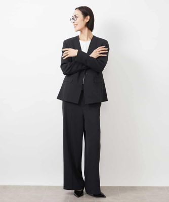［セットアップ対応／洗える］ツイルワイドパンツ（多機能素材）