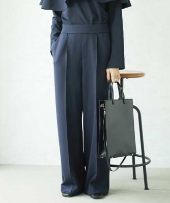 ＜MICHEL KLEIN (Women)＞［ＹＵＲＩ　ＫＯＢＡＹＡＳＨＩコラボ／セットアップ対応］ストレッチワイドパンツ