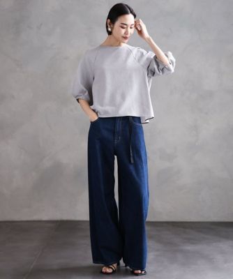 ［セットアップ対応］デニムワイドパンツ
