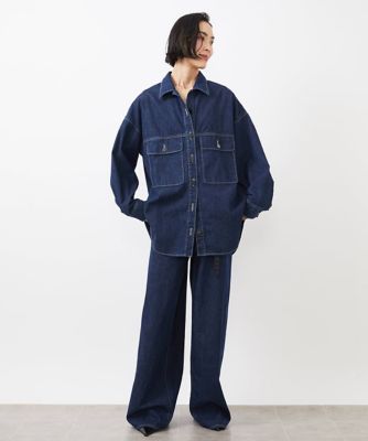［セットアップ対応］デニムワイドパンツ