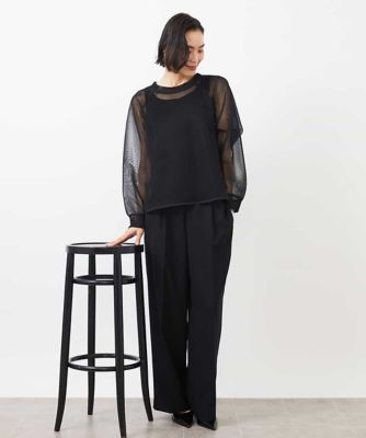 ストレッチツイルワイドパンツ