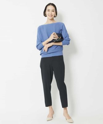 ［定番人気］ストレッチスリムテーパードパンツ（８分丈）