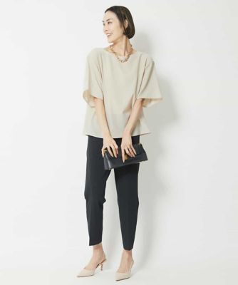 ［定番人気］ストレッチスリムテーパードパンツ（８分丈）