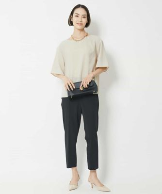［定番人気］ストレッチスリムテーパードパンツ（８分丈）