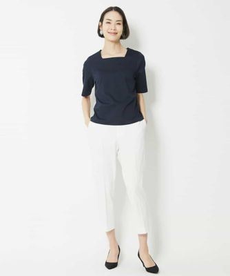 ［定番人気］ストレッチスリムテーパードパンツ（８分丈）