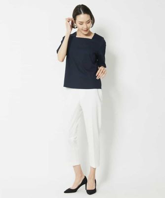 ［定番人気］ストレッチスリムテーパードパンツ（８分丈）