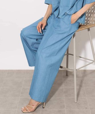 ＜MICHEL KLEIN (Women)＞ライトオンスデニムワイドパンツ
