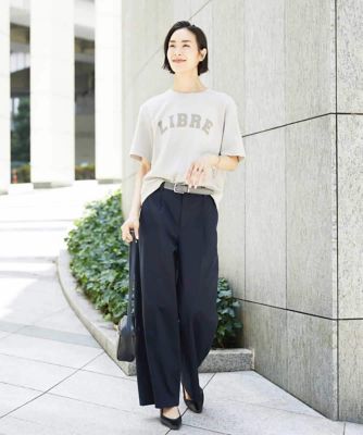【未使用】ジバンシー パンツスーツ ワイドパンツ ステッチ ウール シルクM ワンタックワイドパンツ | MICHEL KLEIN (Women)/ミッシェルクラン