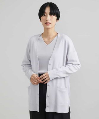 ＜MICHEL KLEIN (Women)＞Ｖネックロングウールカーディガン（アンサンブル対応）