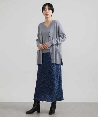 Ｖネックロングウールカーディガン（アンサンブル対応）