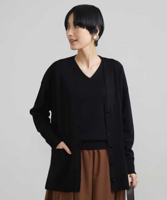 Ｖネックロングウールカーディガン（アンサンブル対応）