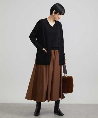 Ｖネックロングウールカーディガン（アンサンブル対応）